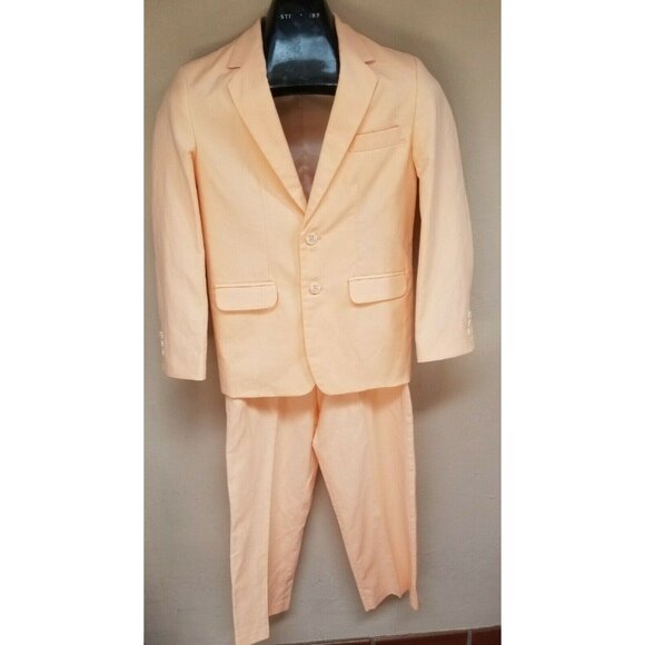 2 PC Sean John Womens Blazer Size 12 Pants Size 10 Suit Set Peach Junior